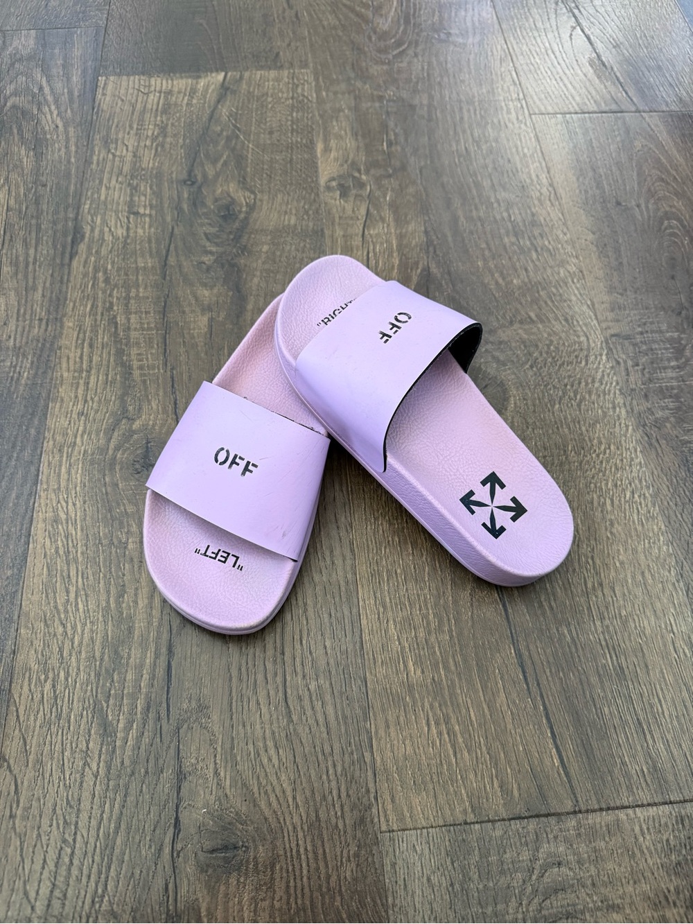 Off-White Pink Slide Sandals - Picture 2 of 4
